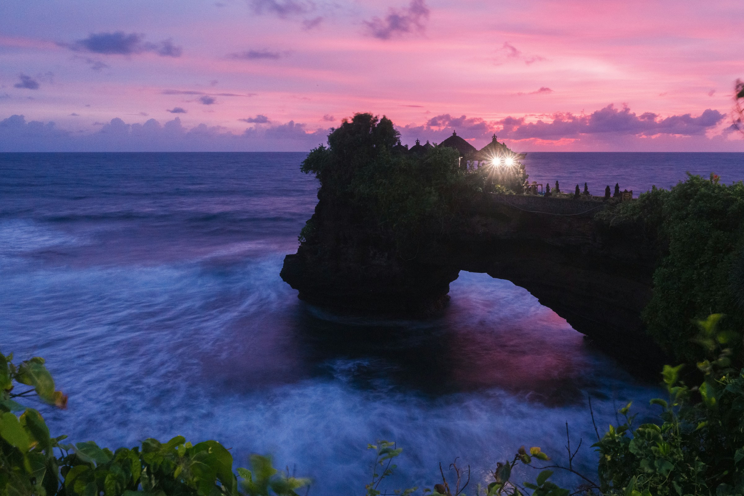 Tanah Lot temple at sunset in Bali